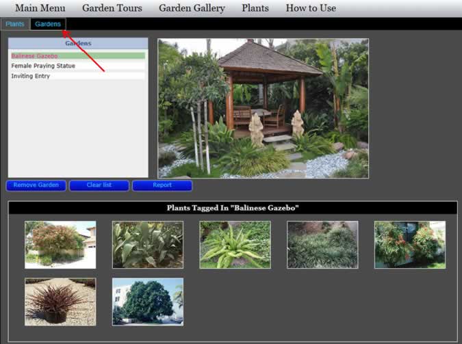 Gardens tab